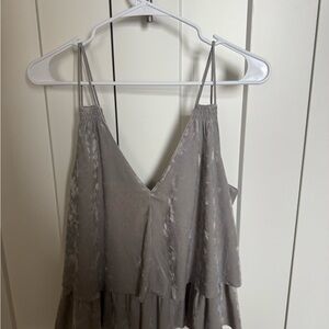 Aerie Taupe Crossed Velvet Sleeveless Top